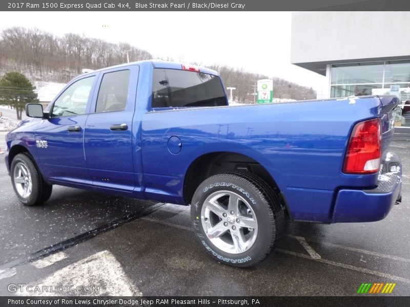 Blue Streak Pearl / Black/Diesel Gray 2017 Ram 1500 Express Quad Cab 4x4