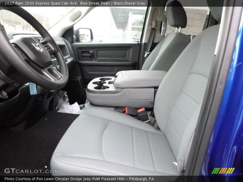 Blue Streak Pearl / Black/Diesel Gray 2017 Ram 1500 Express Quad Cab 4x4