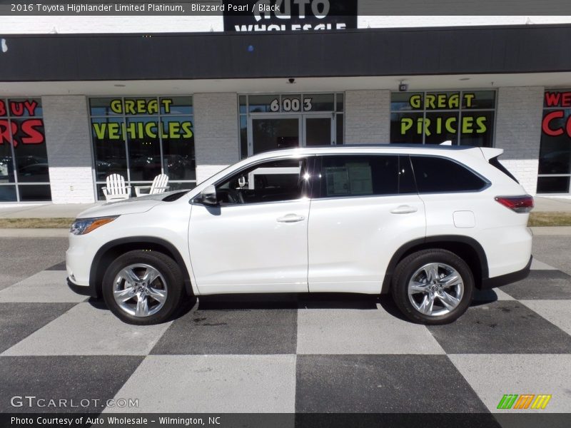 Blizzard Pearl / Black 2016 Toyota Highlander Limited Platinum