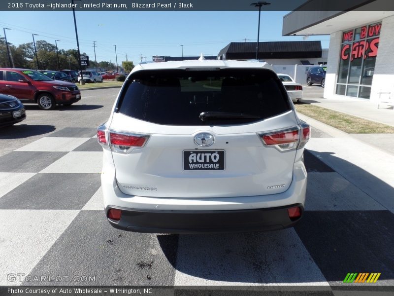 Blizzard Pearl / Black 2016 Toyota Highlander Limited Platinum