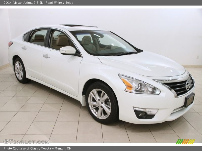 Pearl White / Beige 2014 Nissan Altima 2.5 SL