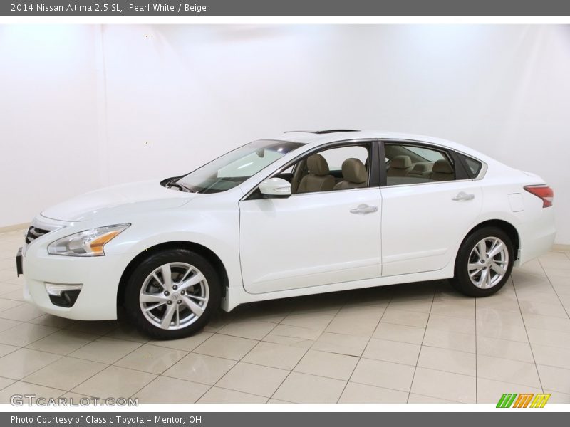 Pearl White / Beige 2014 Nissan Altima 2.5 SL