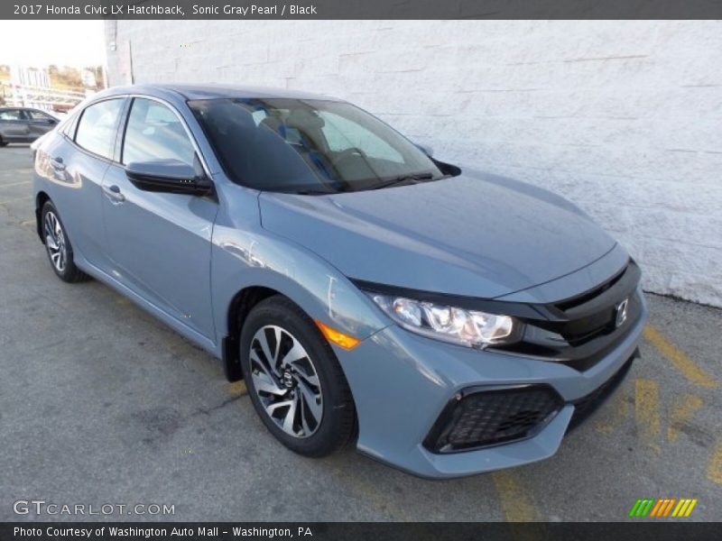 Sonic Gray Pearl / Black 2017 Honda Civic LX Hatchback