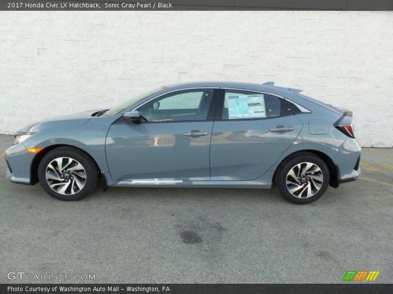 Sonic Gray Pearl / Black 2017 Honda Civic LX Hatchback