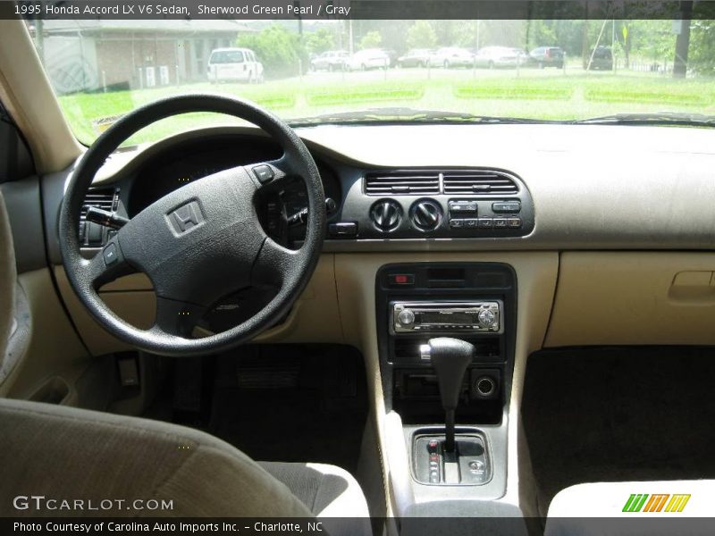 Sherwood Green Pearl / Gray 1995 Honda Accord LX V6 Sedan