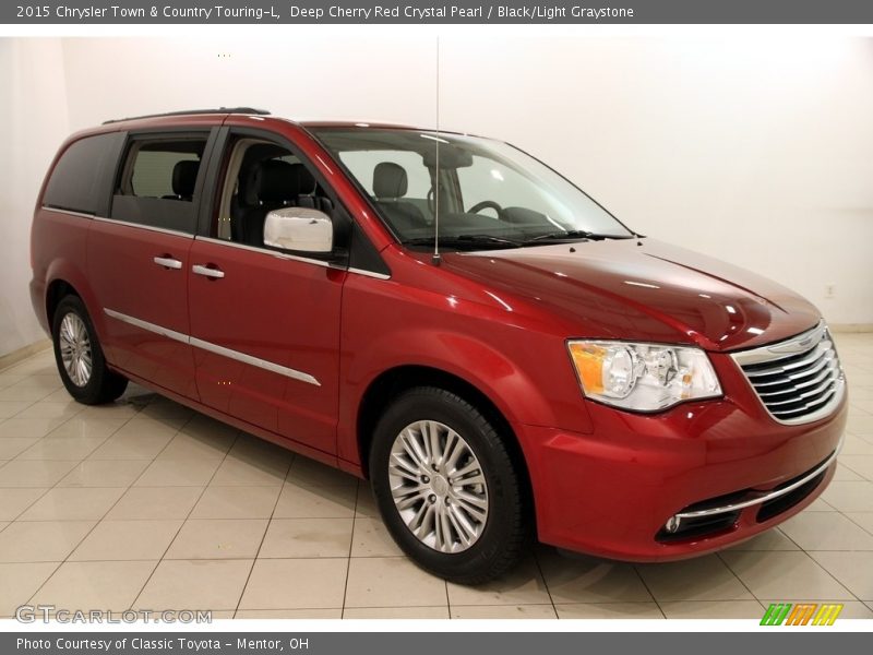 Deep Cherry Red Crystal Pearl / Black/Light Graystone 2015 Chrysler Town & Country Touring-L