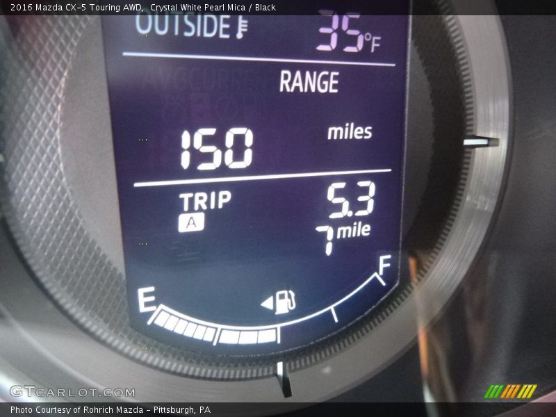 Crystal White Pearl Mica / Black 2016 Mazda CX-5 Touring AWD