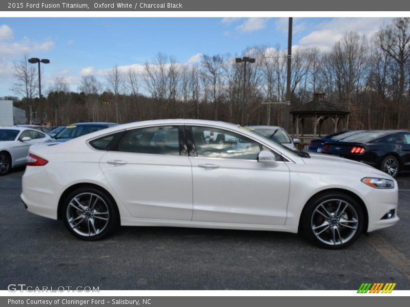 Oxford White / Charcoal Black 2015 Ford Fusion Titanium