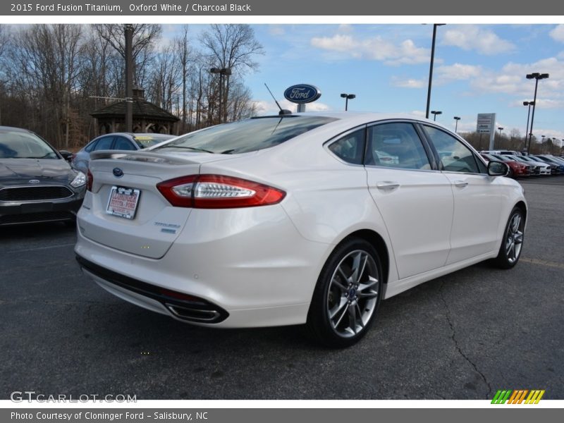Oxford White / Charcoal Black 2015 Ford Fusion Titanium