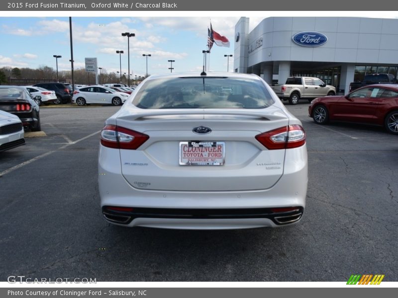Oxford White / Charcoal Black 2015 Ford Fusion Titanium