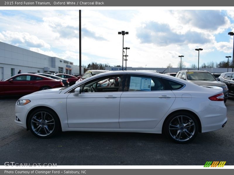 Oxford White / Charcoal Black 2015 Ford Fusion Titanium