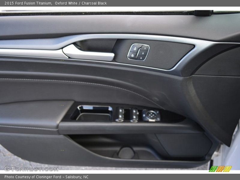 Oxford White / Charcoal Black 2015 Ford Fusion Titanium