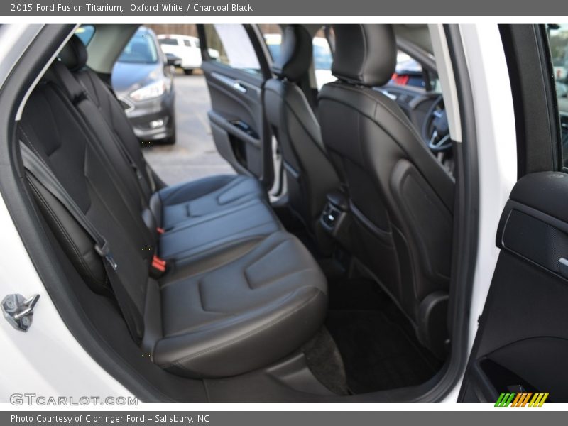 Oxford White / Charcoal Black 2015 Ford Fusion Titanium