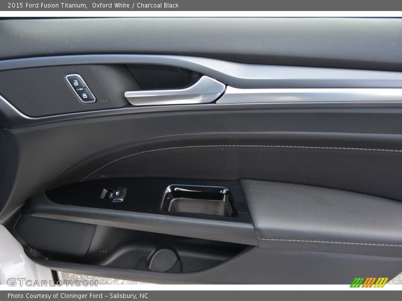 Oxford White / Charcoal Black 2015 Ford Fusion Titanium