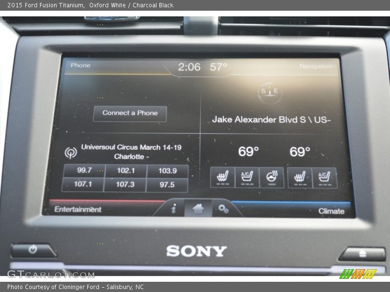 Oxford White / Charcoal Black 2015 Ford Fusion Titanium