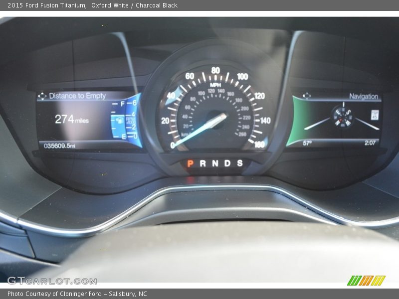 Oxford White / Charcoal Black 2015 Ford Fusion Titanium