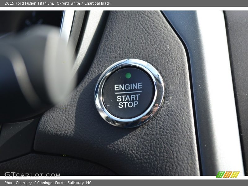 Oxford White / Charcoal Black 2015 Ford Fusion Titanium