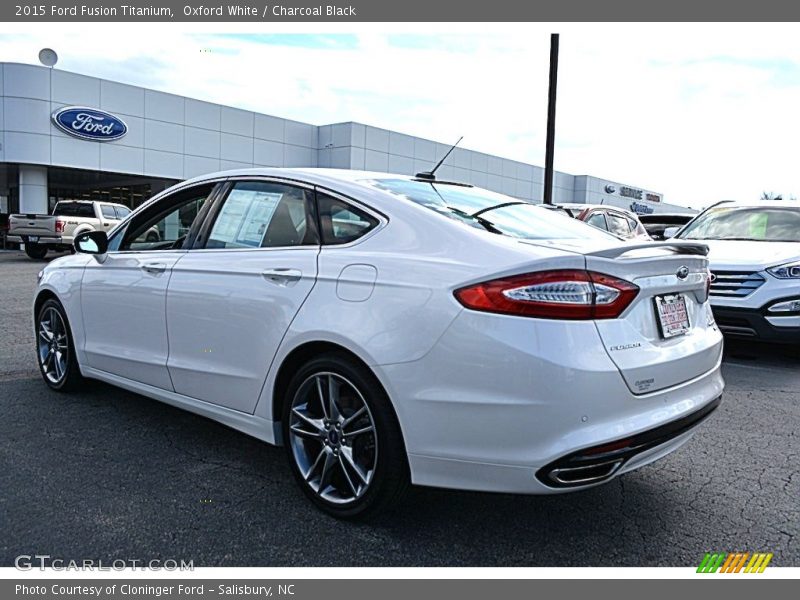 Oxford White / Charcoal Black 2015 Ford Fusion Titanium