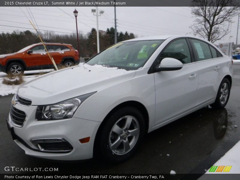 Summit White / Jet Black/Medium Titanium 2015 Chevrolet Cruze LT