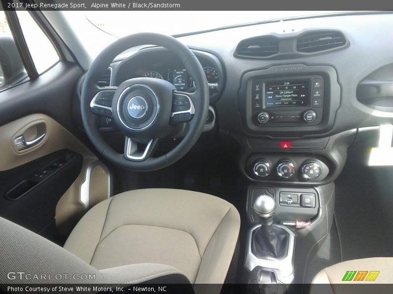 Alpine White / Black/Sandstorm 2017 Jeep Renegade Sport