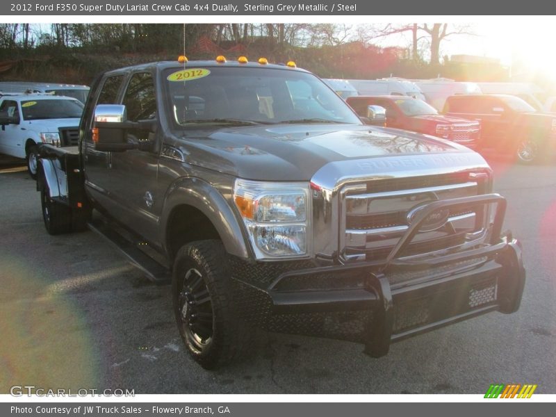 Sterling Grey Metallic / Steel 2012 Ford F350 Super Duty Lariat Crew Cab 4x4 Dually