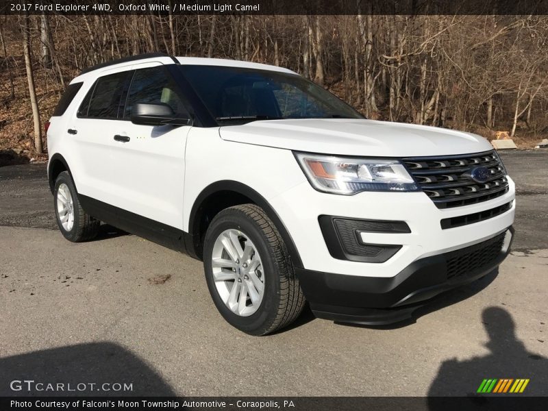 Oxford White / Medium Light Camel 2017 Ford Explorer 4WD