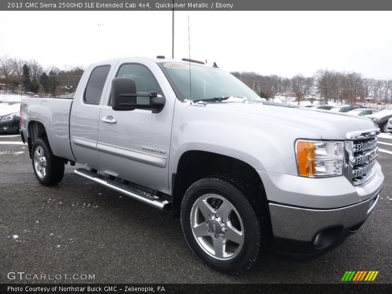 Quicksilver Metallic / Ebony 2013 GMC Sierra 2500HD SLE Extended Cab 4x4