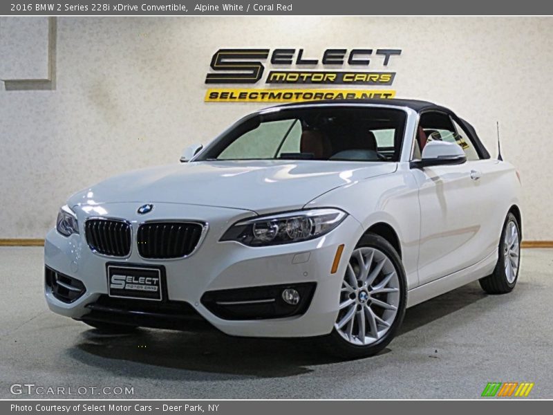 Alpine White / Coral Red 2016 BMW 2 Series 228i xDrive Convertible