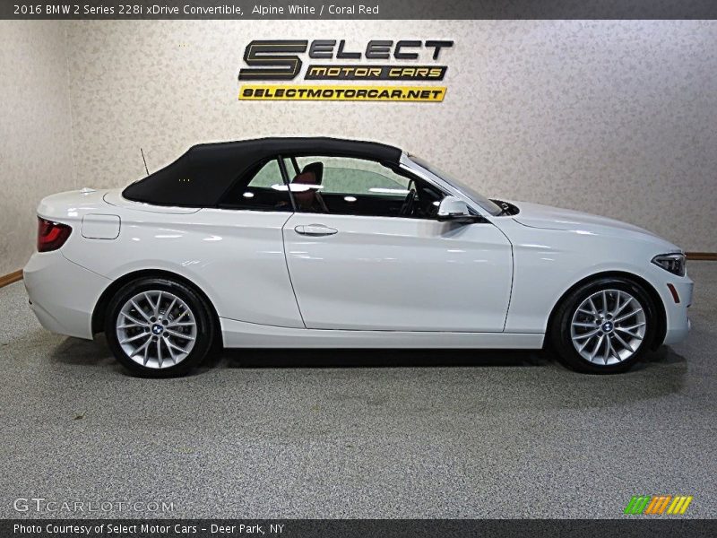 Alpine White / Coral Red 2016 BMW 2 Series 228i xDrive Convertible