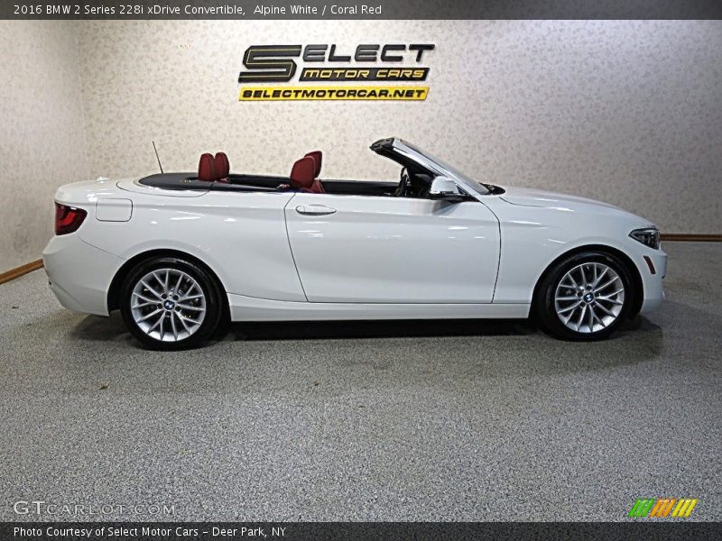 Alpine White / Coral Red 2016 BMW 2 Series 228i xDrive Convertible