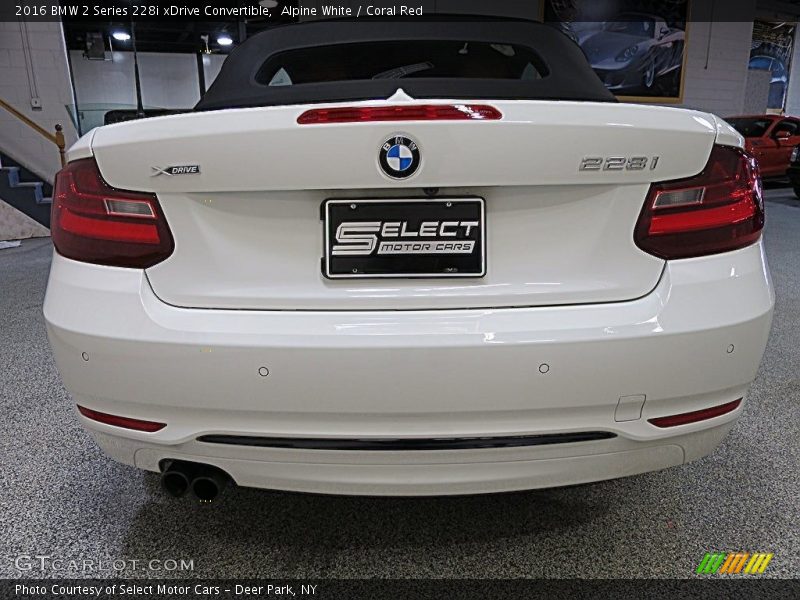 Alpine White / Coral Red 2016 BMW 2 Series 228i xDrive Convertible