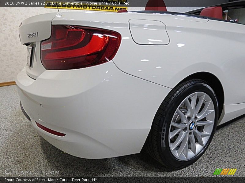 Alpine White / Coral Red 2016 BMW 2 Series 228i xDrive Convertible