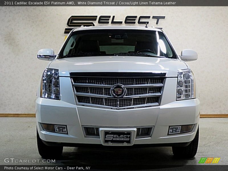 White Diamond Tricoat / Cocoa/Light Linen Tehama Leather 2011 Cadillac Escalade ESV Platinum AWD
