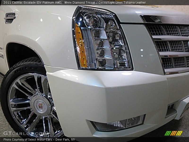 White Diamond Tricoat / Cocoa/Light Linen Tehama Leather 2011 Cadillac Escalade ESV Platinum AWD