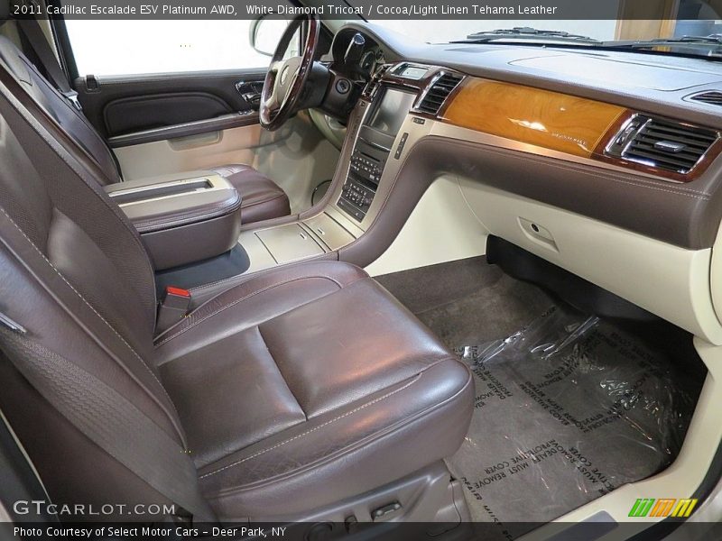 White Diamond Tricoat / Cocoa/Light Linen Tehama Leather 2011 Cadillac Escalade ESV Platinum AWD