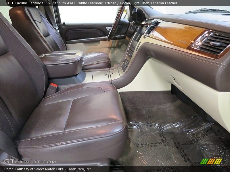 White Diamond Tricoat / Cocoa/Light Linen Tehama Leather 2011 Cadillac Escalade ESV Platinum AWD