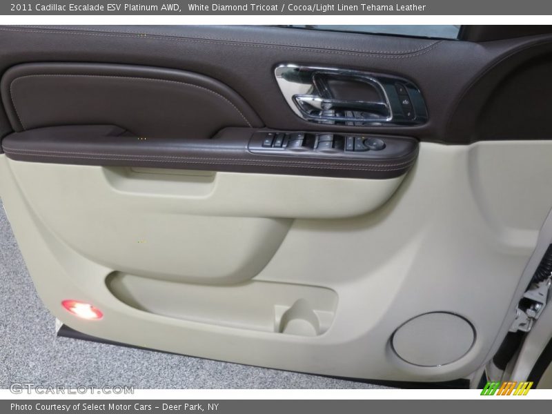 White Diamond Tricoat / Cocoa/Light Linen Tehama Leather 2011 Cadillac Escalade ESV Platinum AWD