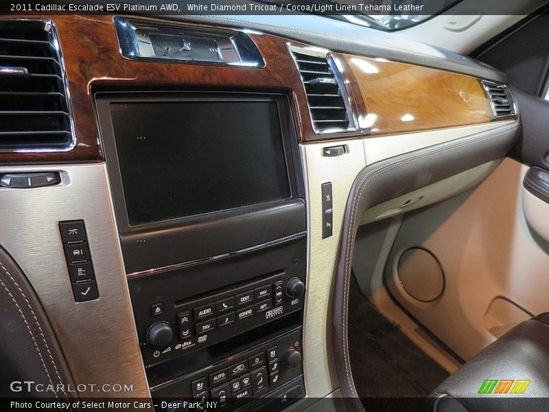 White Diamond Tricoat / Cocoa/Light Linen Tehama Leather 2011 Cadillac Escalade ESV Platinum AWD