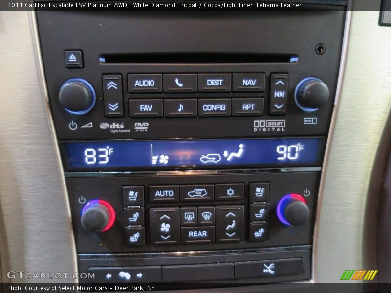 White Diamond Tricoat / Cocoa/Light Linen Tehama Leather 2011 Cadillac Escalade ESV Platinum AWD