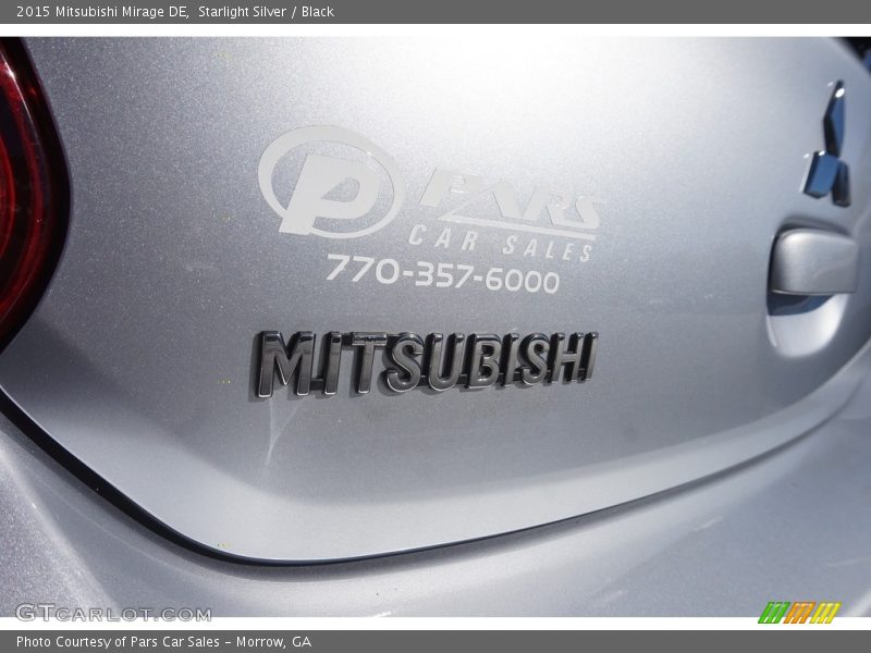 Starlight Silver / Black 2015 Mitsubishi Mirage DE