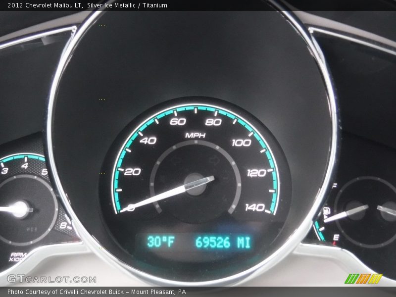 Silver Ice Metallic / Titanium 2012 Chevrolet Malibu LT