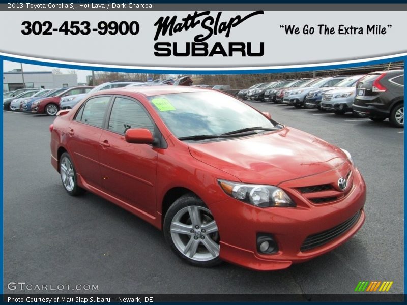 Hot Lava / Dark Charcoal 2013 Toyota Corolla S