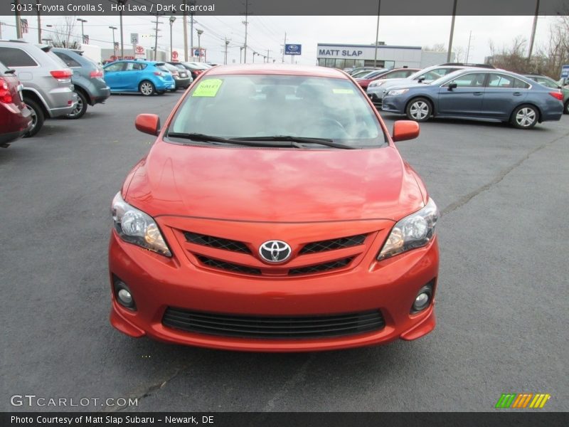 Hot Lava / Dark Charcoal 2013 Toyota Corolla S