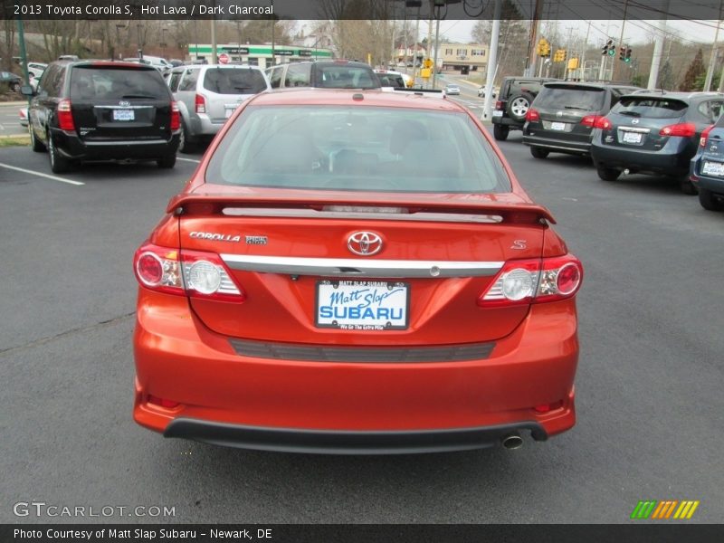 Hot Lava / Dark Charcoal 2013 Toyota Corolla S