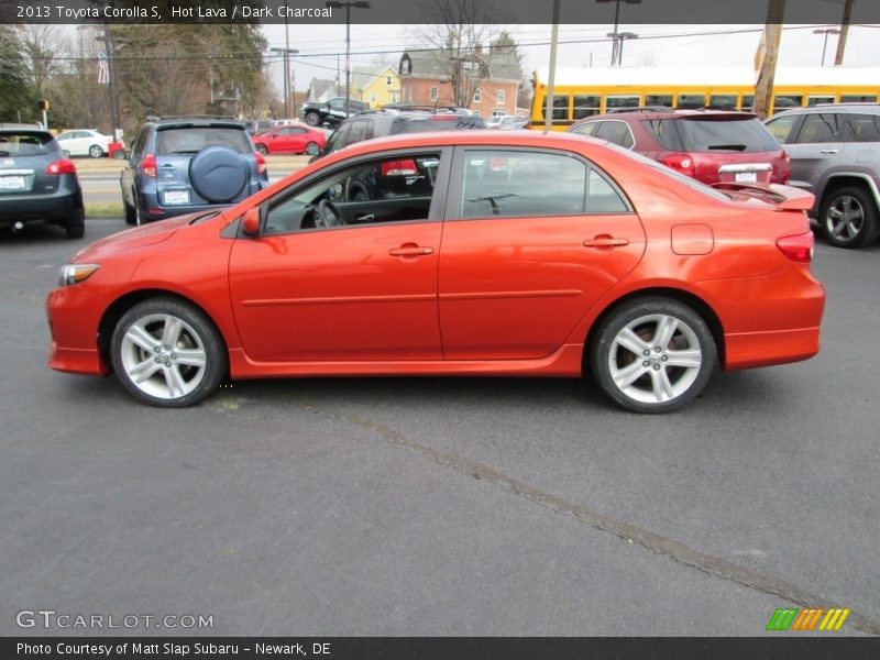 Hot Lava / Dark Charcoal 2013 Toyota Corolla S