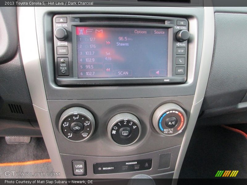 Hot Lava / Dark Charcoal 2013 Toyota Corolla S