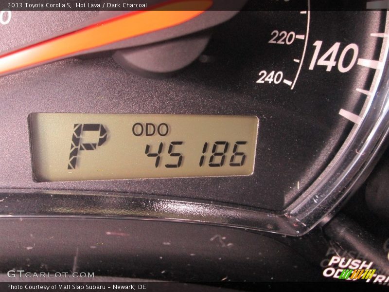 Hot Lava / Dark Charcoal 2013 Toyota Corolla S