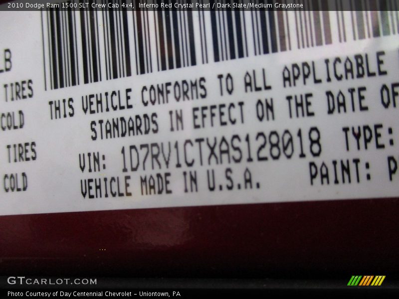 Inferno Red Crystal Pearl / Dark Slate/Medium Graystone 2010 Dodge Ram 1500 SLT Crew Cab 4x4