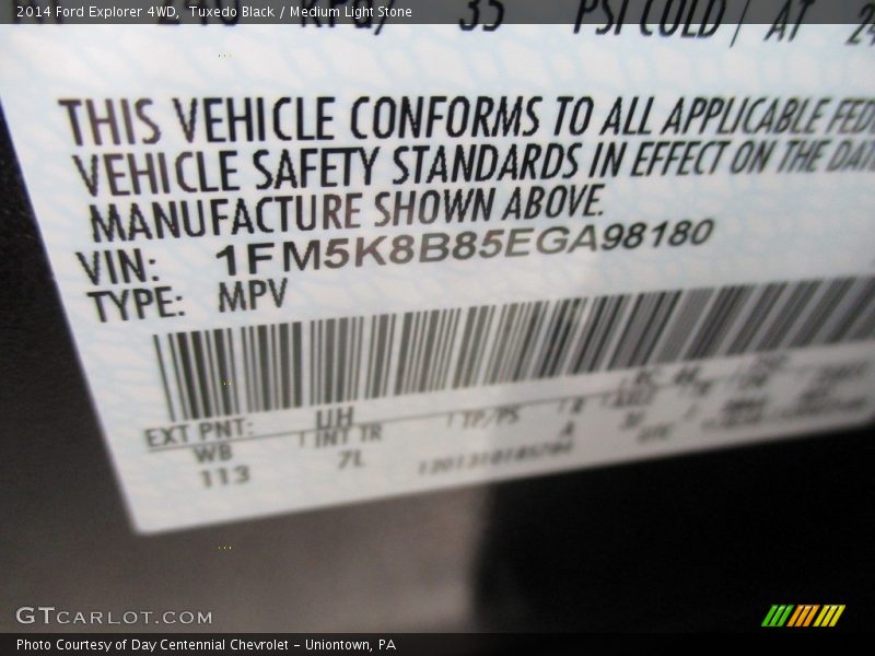 Tuxedo Black / Medium Light Stone 2014 Ford Explorer 4WD