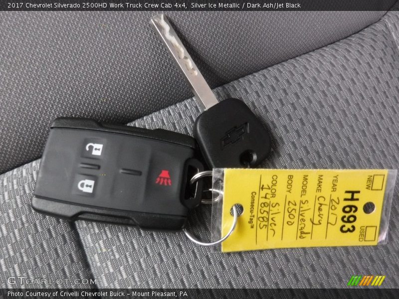 Silver Ice Metallic / Dark Ash/Jet Black 2017 Chevrolet Silverado 2500HD Work Truck Crew Cab 4x4